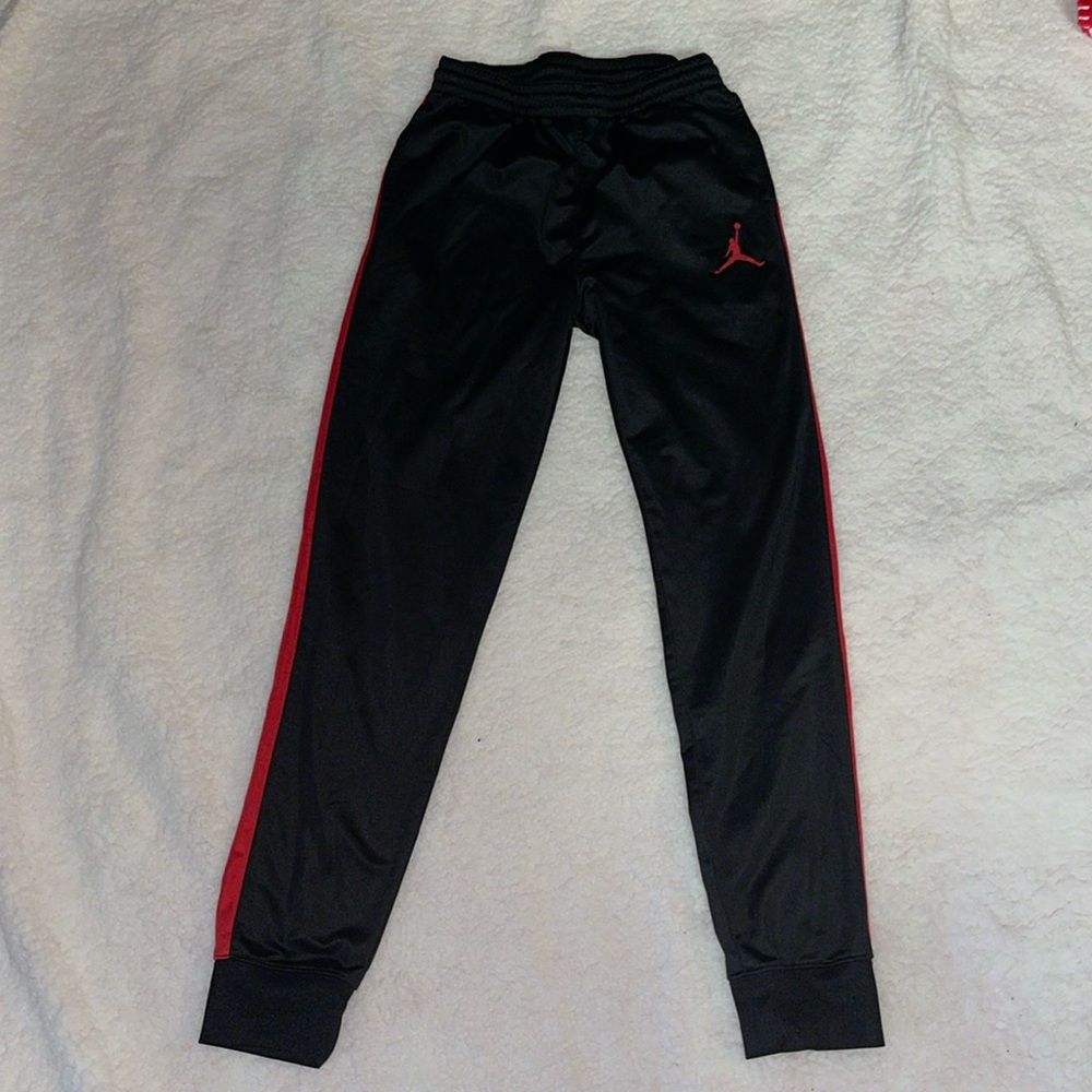 Black and red joggers
